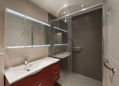 Salle de bains douche et toilettes